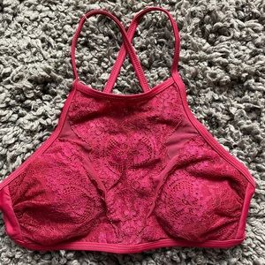 Bikini halter top, Crisscross back, mesh